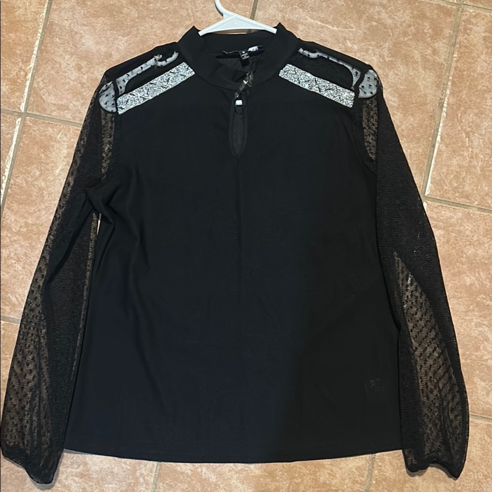 Black Lace Sleeve Men's Shirt